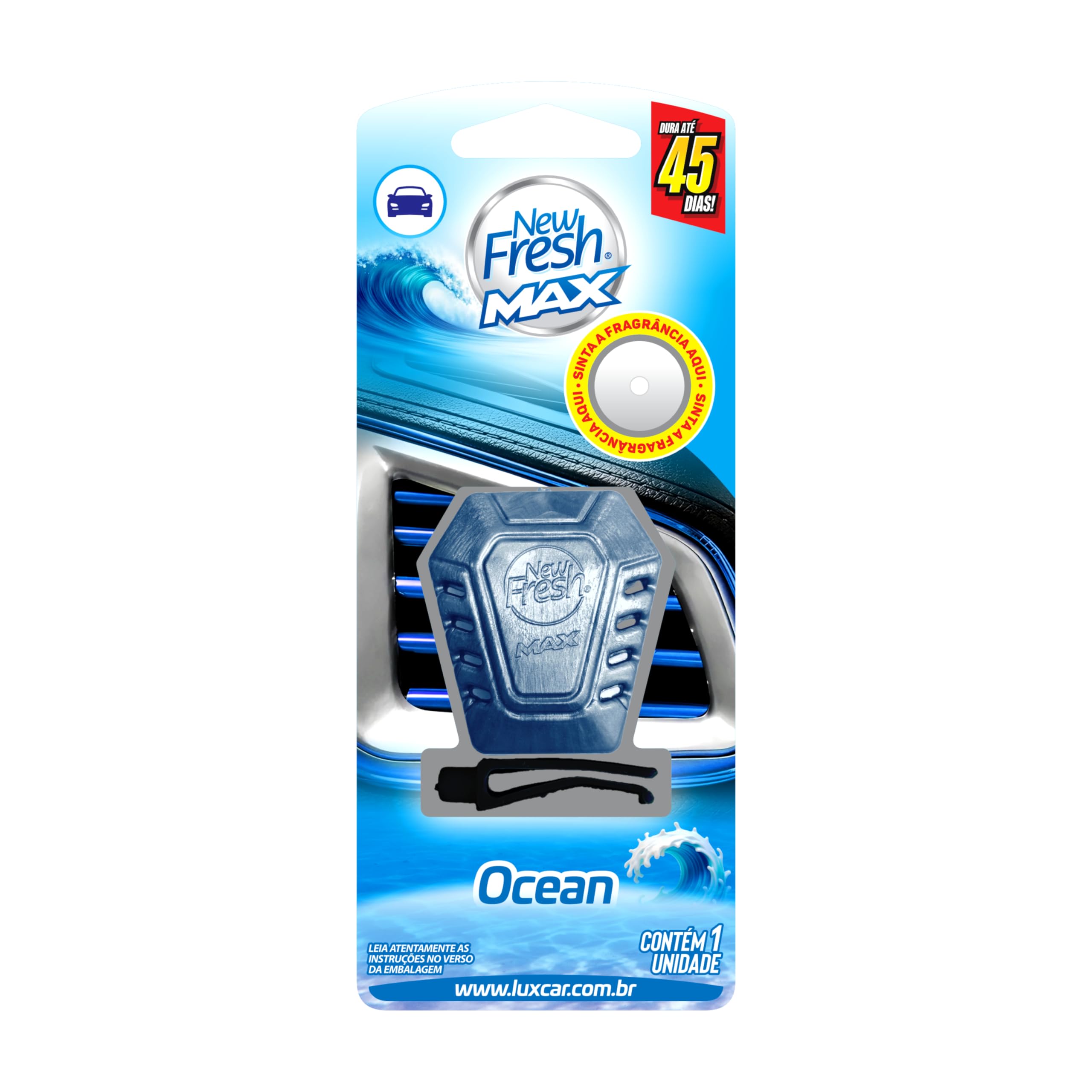 Luxcar New Fresh Max Ocean – Aromatizante Automotivo para Saída de Ar
