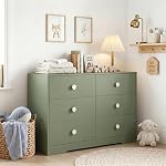 Dressing blanc pour chambre, 6 Dressers à tiroirs avec jambes en bois massif, dressing pour enfants, rangement pour vêtements et essentiels pour bébé