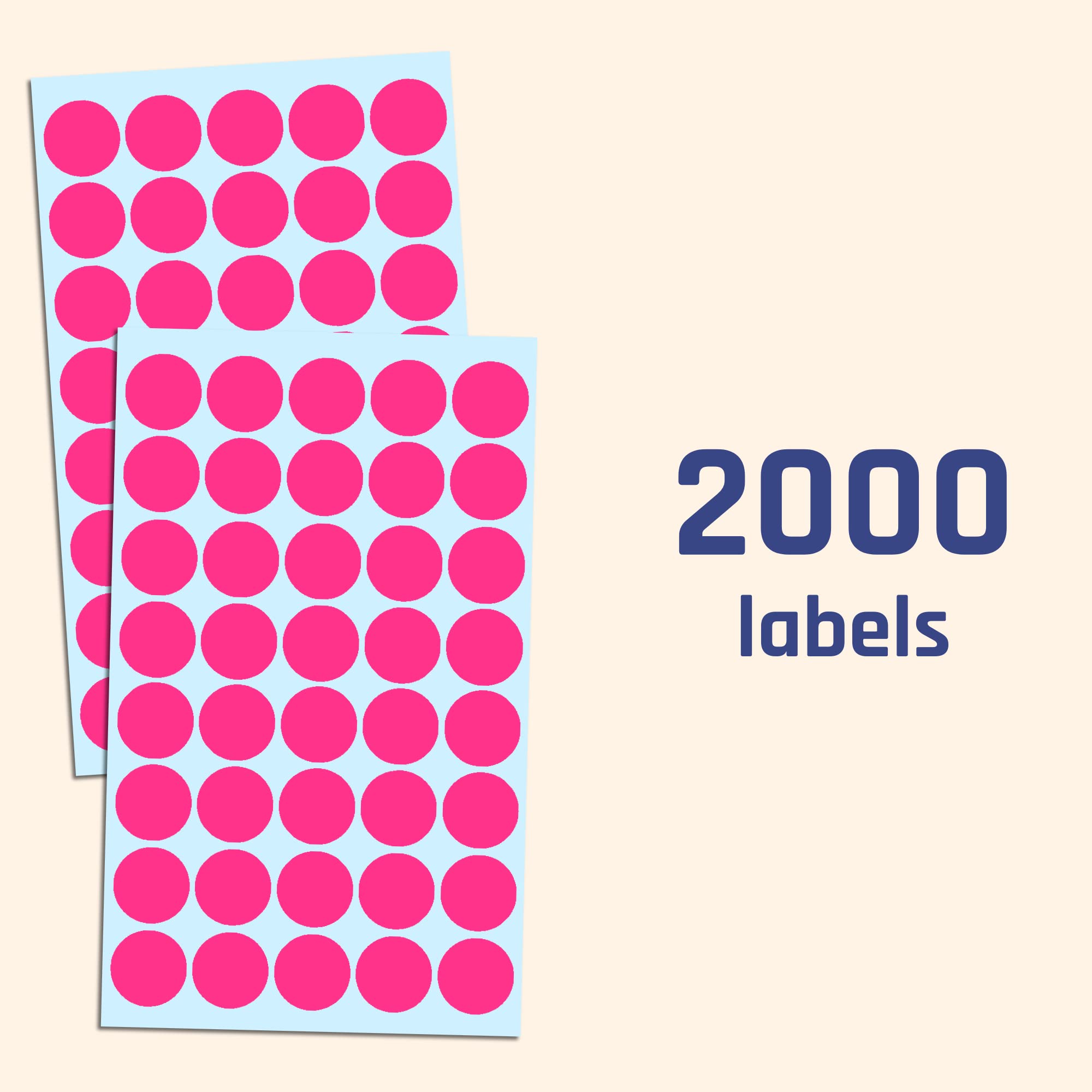 Tester Stickers - Pink, 13 Mm Circle, Pack Of 200