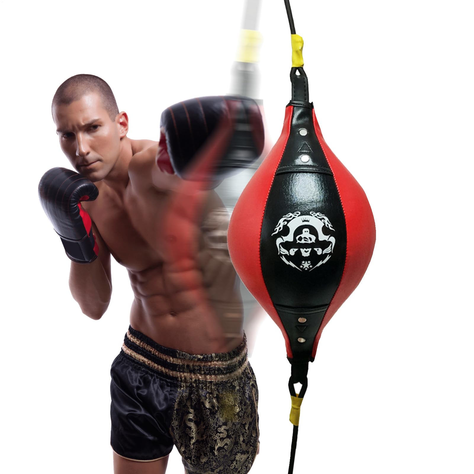 Speed Bag - Pu Leather Boxing Punching Bag | Stress Relief Punching Fitness Ball for Sports Training and Boosts Leg and Core Muscle Strength