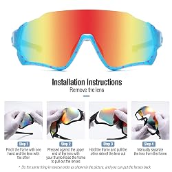 DUCO DK268 Lunettes de soleil légères pour enfant avec cadre TR90 UV400 pour le sport, le cyclisme, le baseball, les garçons et les filles, Monture noire, monture verte, verres colorés, 64