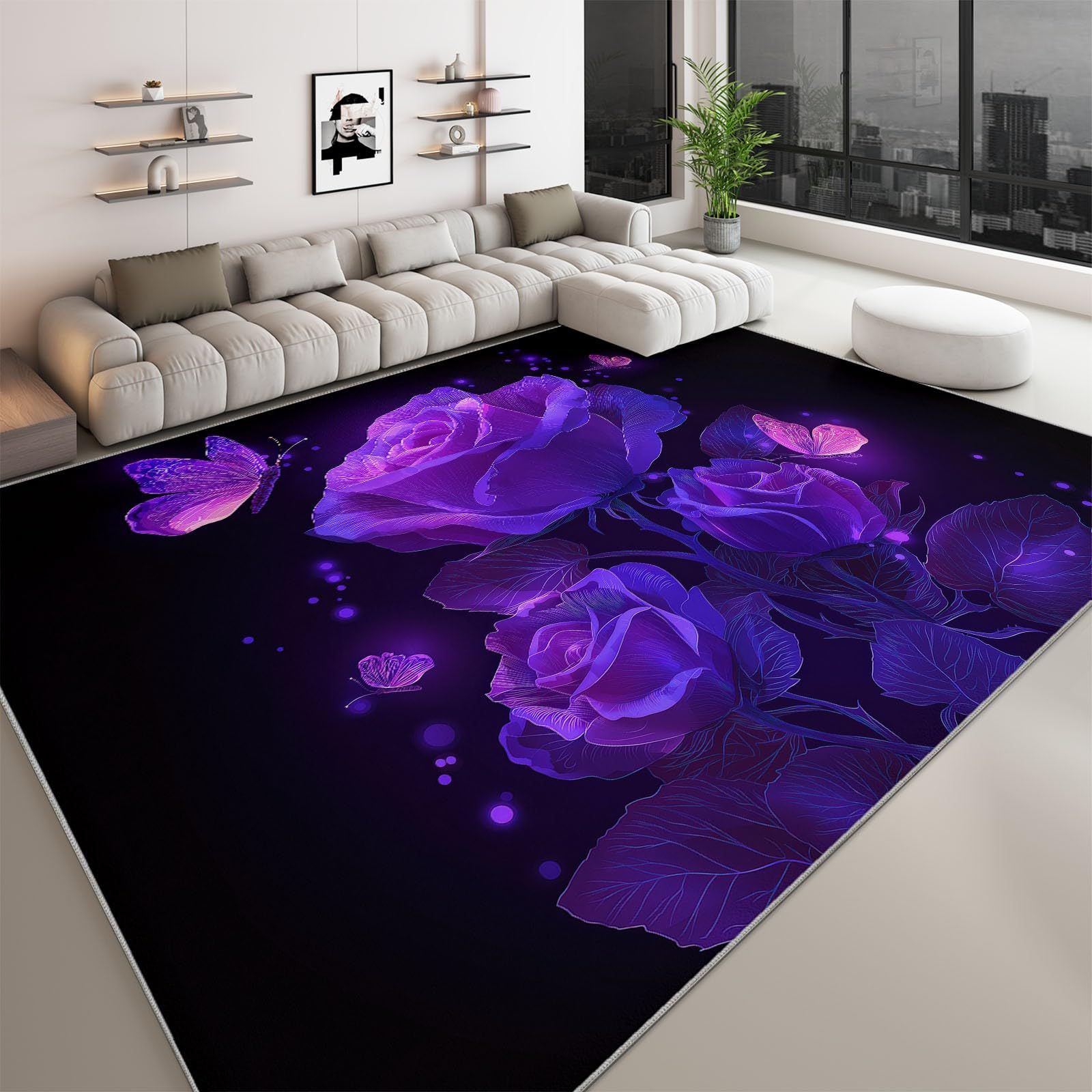 Tapis lavable en machine antidérapant et doux pour le confort du salon