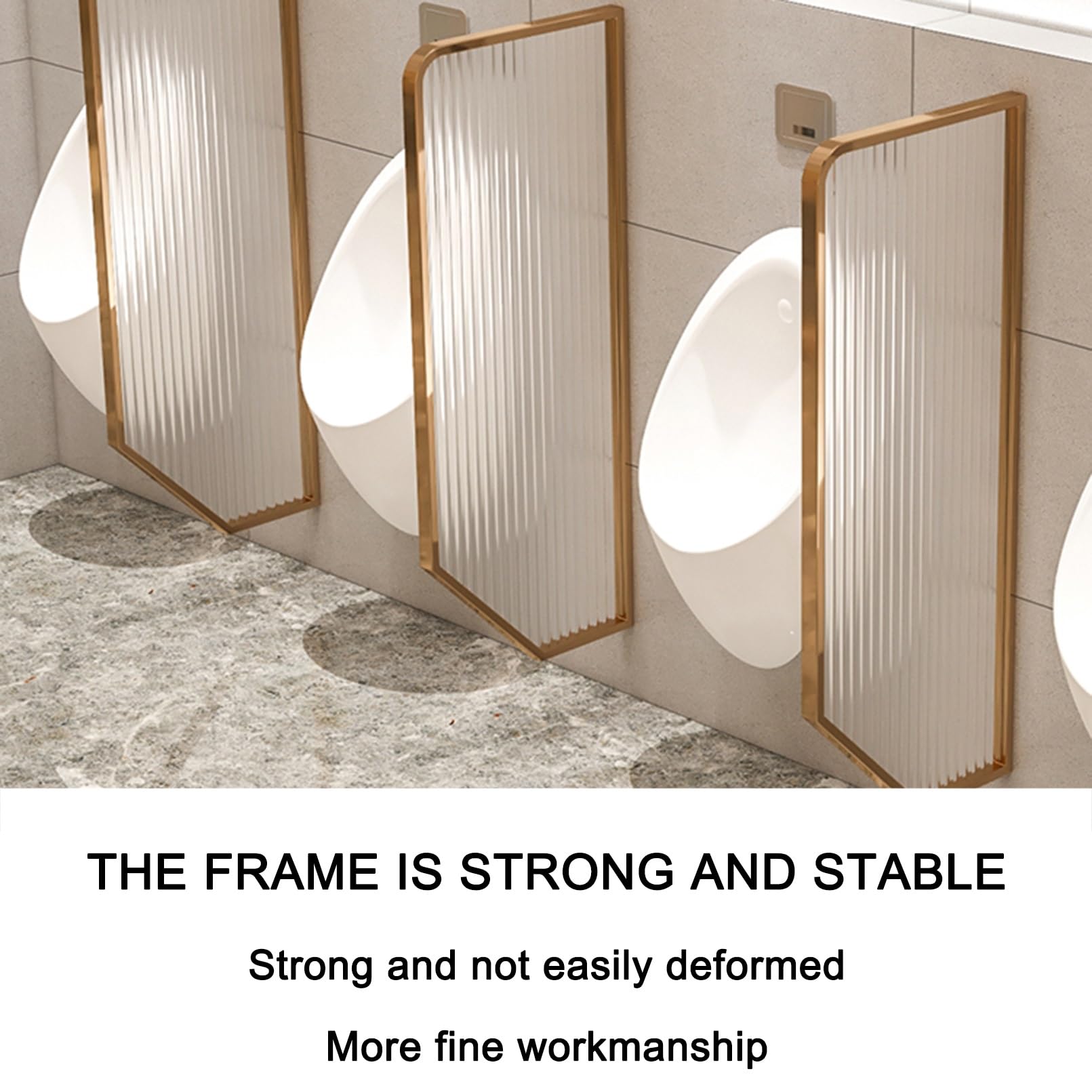 HARELA Tempered Glass Urinal Partition - Matte Black Privacy Screen For Bathrooms