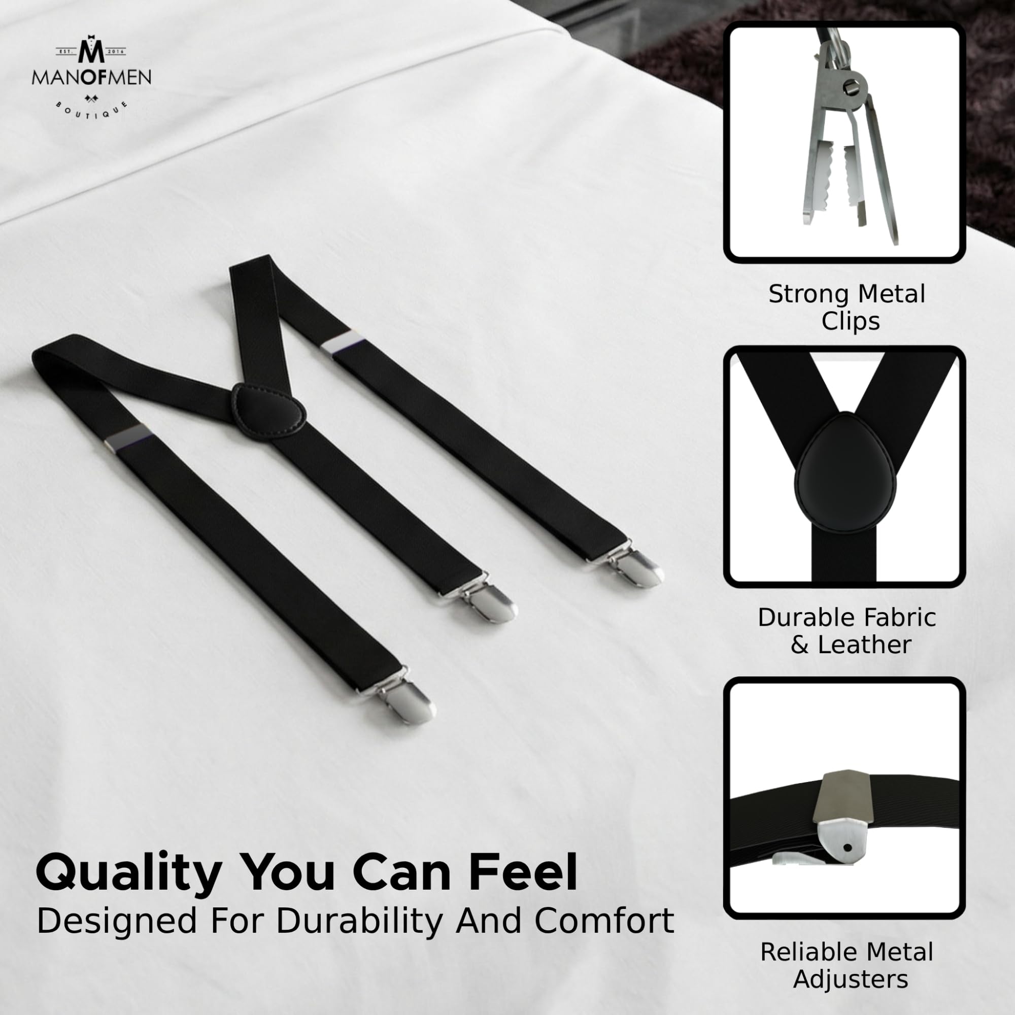 Tirantes para hombre resistentes, tirantes ajustables de 1 pulgada con espalda en Y para pantalones de vestir, clips de metal fuertes, uso diario