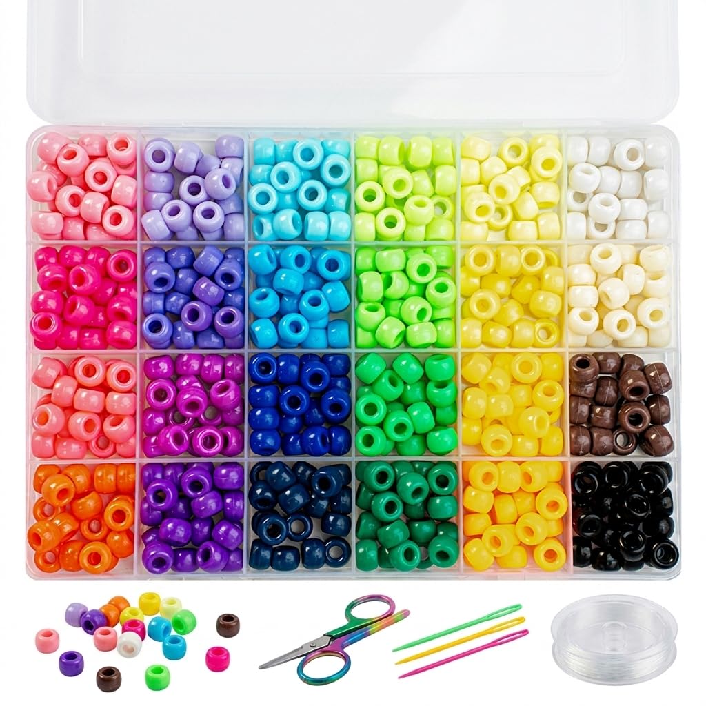 Glow in the Dark Pony Beads - UV Color Changing Bracelet Kit -9 Glow in the Dark Pony Beads - UV Color Changing Bracelet Kit -9