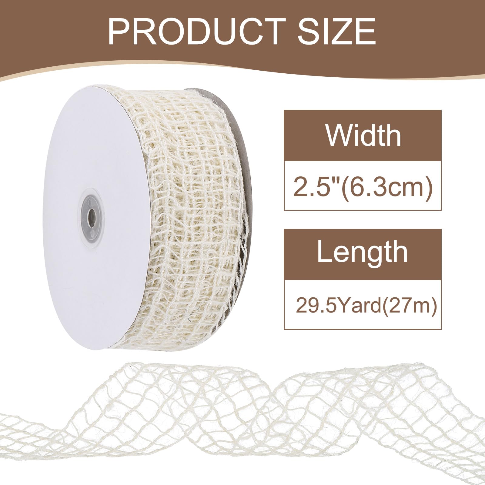 PATIKIL Mesh Burlap Wired Ribbon - Image 2