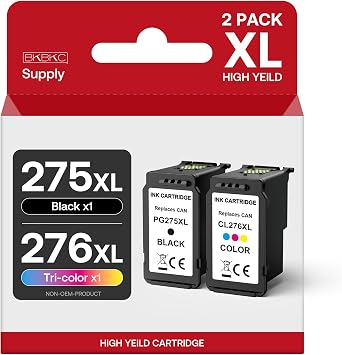 PG-275XL CL-276XL Ink Replacement for Canon 275 and 276 Ink Cartridges Remanufactured 275XL 276XL Ink Compatible with TS3500 TS3520 TS3522 TS3700 TS3720 TS3722 TR4700 TR4720 TR4722 TR4723 Printers