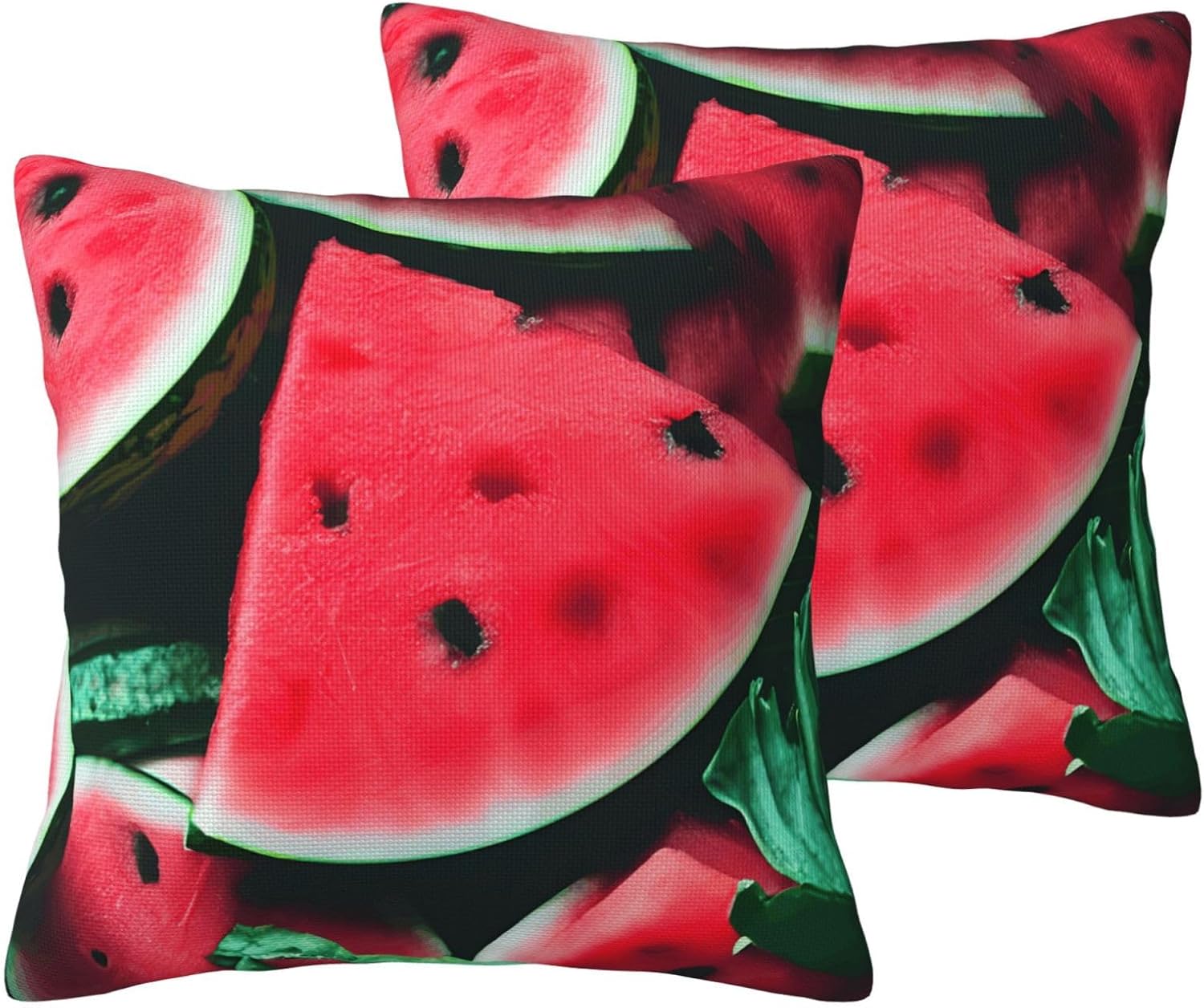Red Watermelon Imitation Linen Pillowcase -2 Sets, Fashionable Home Decoration, Used for Sofas, Gardens, beds