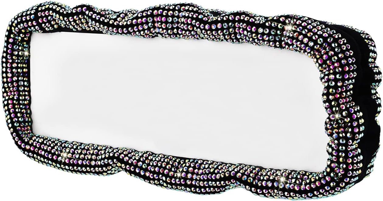 eing Charm Car Rearview Mirror Cover Bling Bling Elastic Decorative Cover with Shiny Rhinestones Warm Winter,Automotive Interior Trim,Multicolor