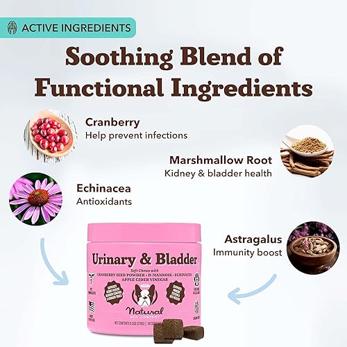 Miniatura 3 de Natural Dog Company Urinary & Bladder Supplement for Dogs – Cranberry & D-Mannose Soft Chews with Marshmallow Root & Astragalus – Supports Urinary