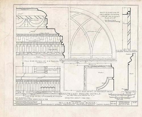 Miniatura 1 de Historic Pictoric  Blueprint HABS RI,4-PROV,30- (Sheet 22 of 27) - William Ashton, Jr. House, 368 Benefit Street, Providence, Providence County, RI