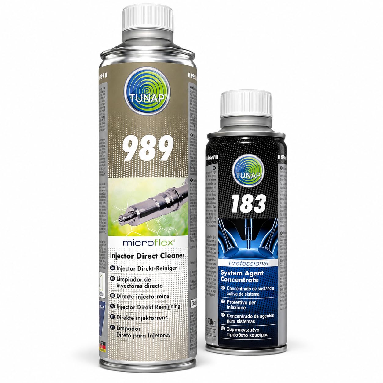 Pack Tratamiento Completo Sistema Diésel | 989 500ml Limpiador de Inyectores + 183 200ml Protector Combustible | Reduce Humo y Emisiones ITV | Mejora Combustión y Rendimiento