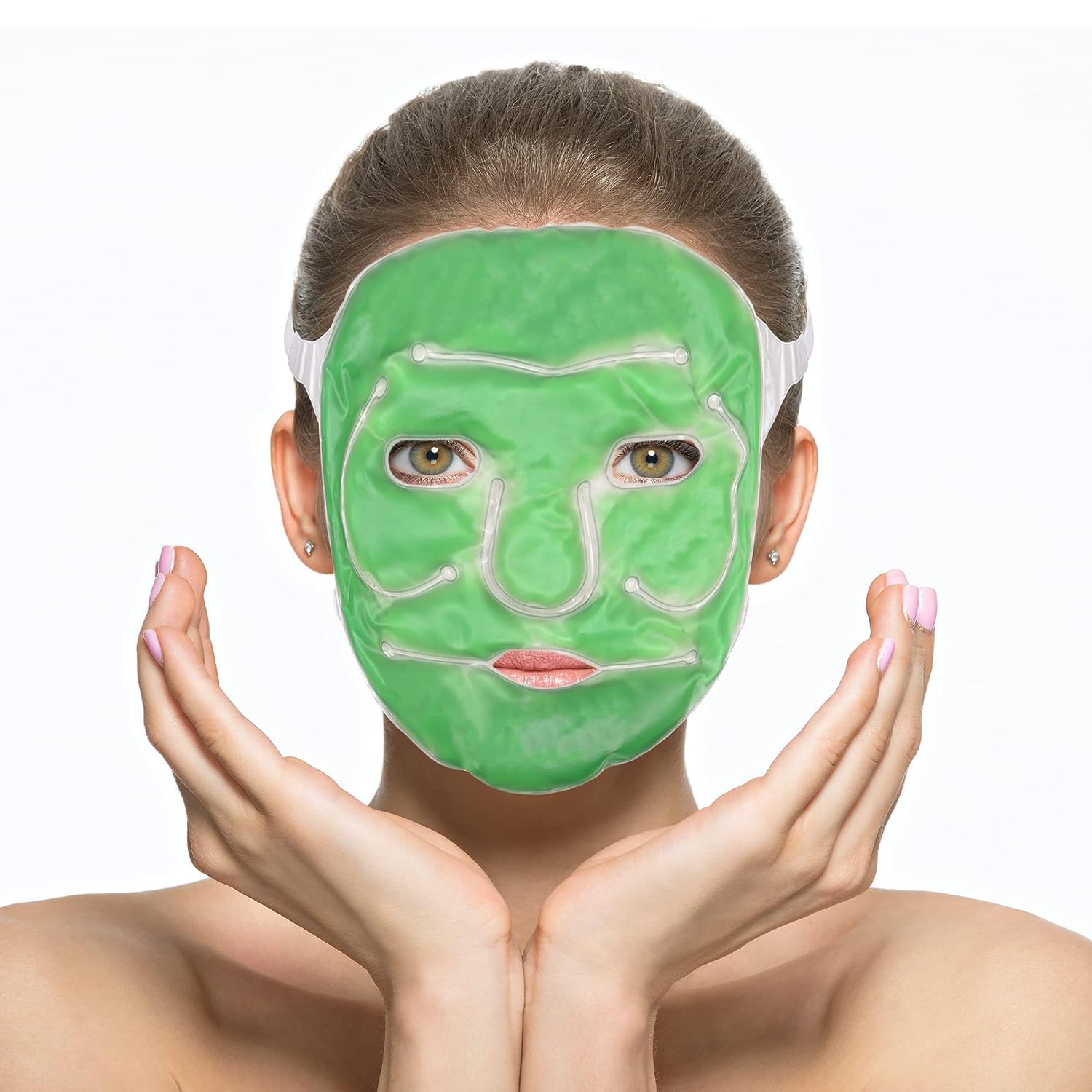 BAREPEPE Face Ice Gel Pack with Wrap Reusable Hot Cold Compress for