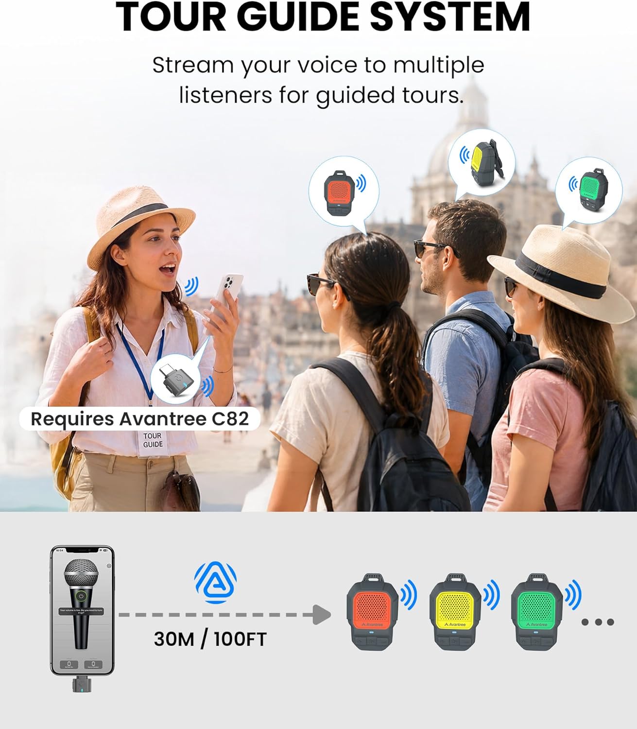 Avantree Clip-On Auracast Speaker – Next-Gen Bluetooth LE Audio Mini Speaker for Group Listening, Audio Sharing, and Hands-Free Calls, IP67 Waterproof Personal Speakerphone, Red (HomeBuddy)