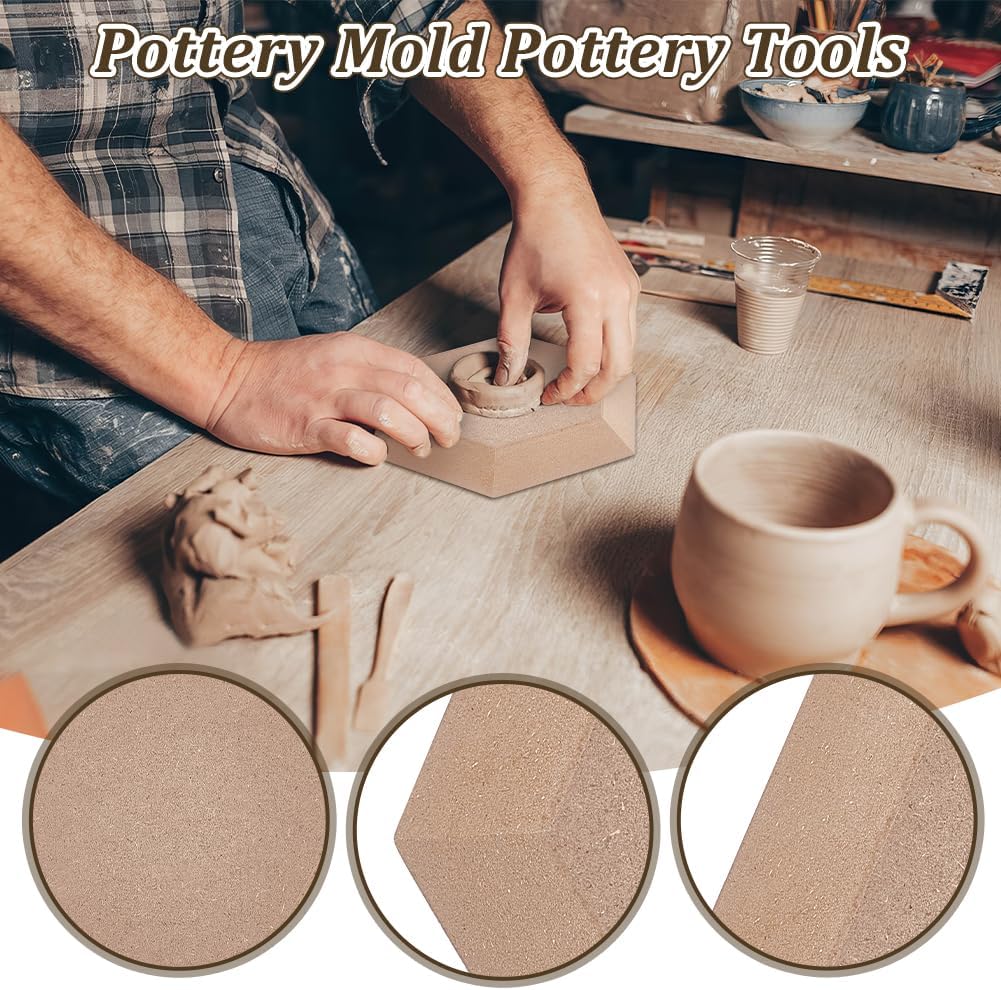AHANDMAKER 6Pcs 6 Styles Pottery Mould Pottery Tools and Supplies Ceramic Mould for Clay Hand Building Dish Plate Press Mould for DIY Dish Plate Supplies