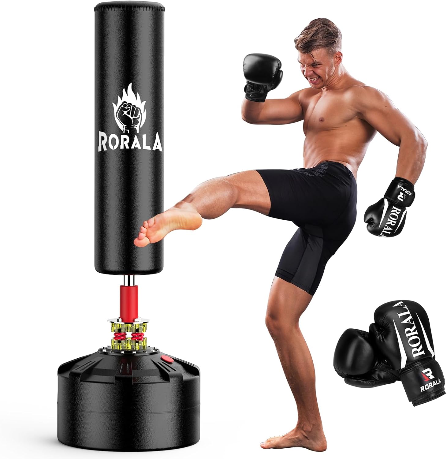 Punching Bag with Stand 70"-203lbs, Freestanding Heavy Boxing Bag Including 12OZ Boxing Gloves for Adult Youth Gift Selection Upgraded