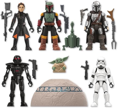 Miniatura 9 de STAR WARS Mission Fleet, juego de figuras de acción Mandalorian a escala de 2.5 pulgadas con 6 figuras y 8 accesorios, juguetes para niños y niñas