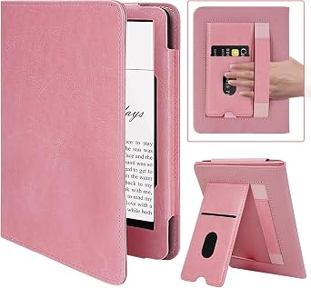 COO Case for 7"/6.8" Kindle Paperwhite 12th/11th Generation-2024/2021 and Signature Edition, Premium PU Leather for 6.8" Kindle Paperwhite Case with Hand Strap, Card Slot and Foldable Stand