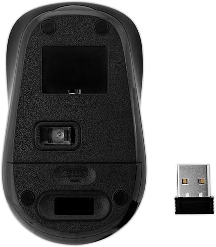 Miniatura 3 de V7 MW100-1N Ratón óptico inalámbrico de 4 botones con DPI ajustable, móvil, negro