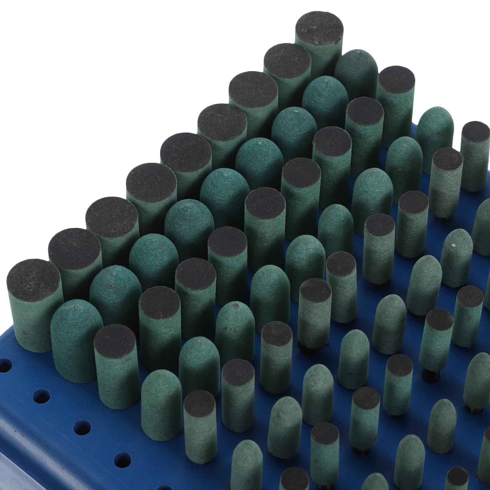 Luxshiny Légères Usage Prolongé de 100 Têtes de Pierre Abrasive Montées en Caoutchouc et Acier Inoxydable pour Touret à Meuler