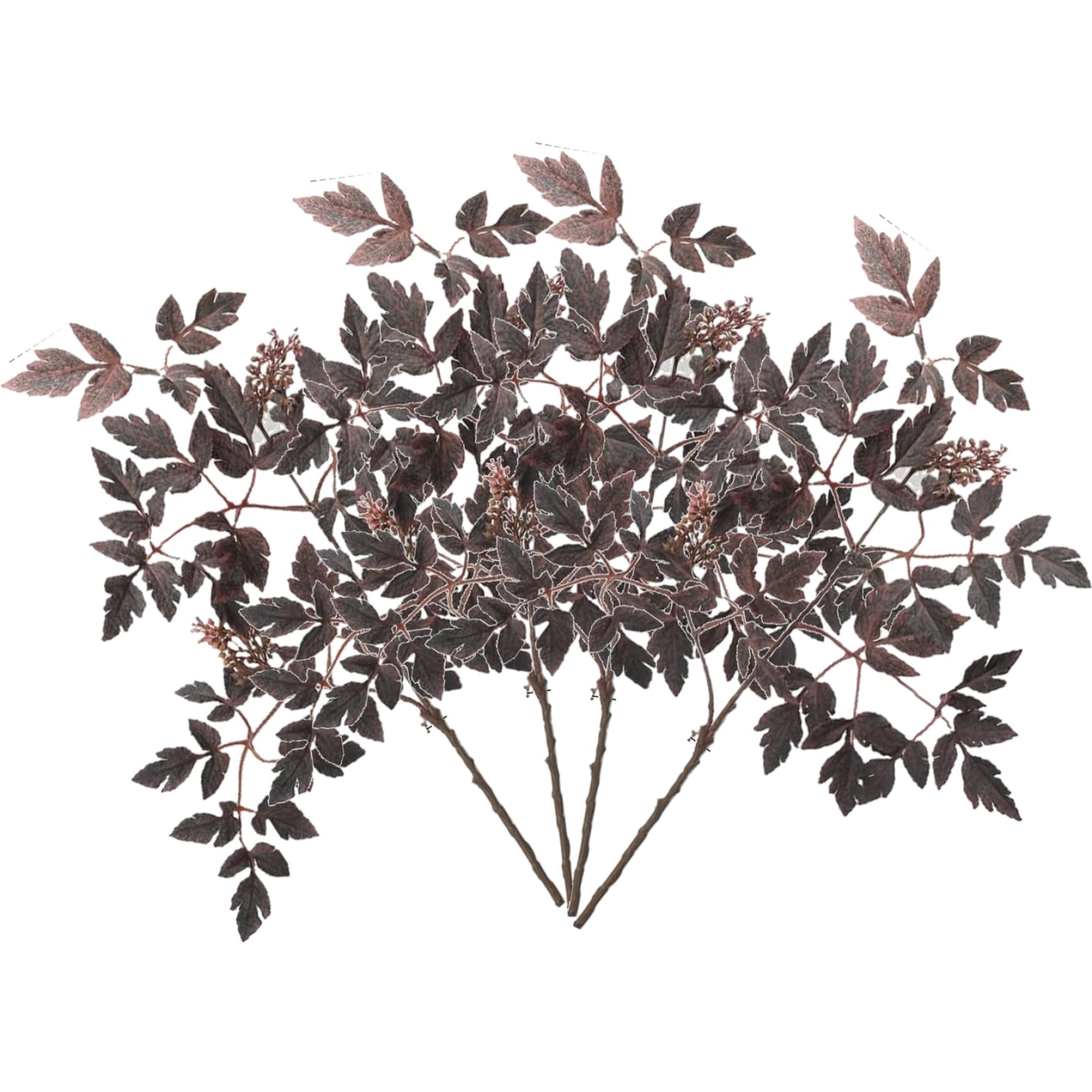Feuilles de cimicifuga artificielles lot de 4 branches fausses pour vase