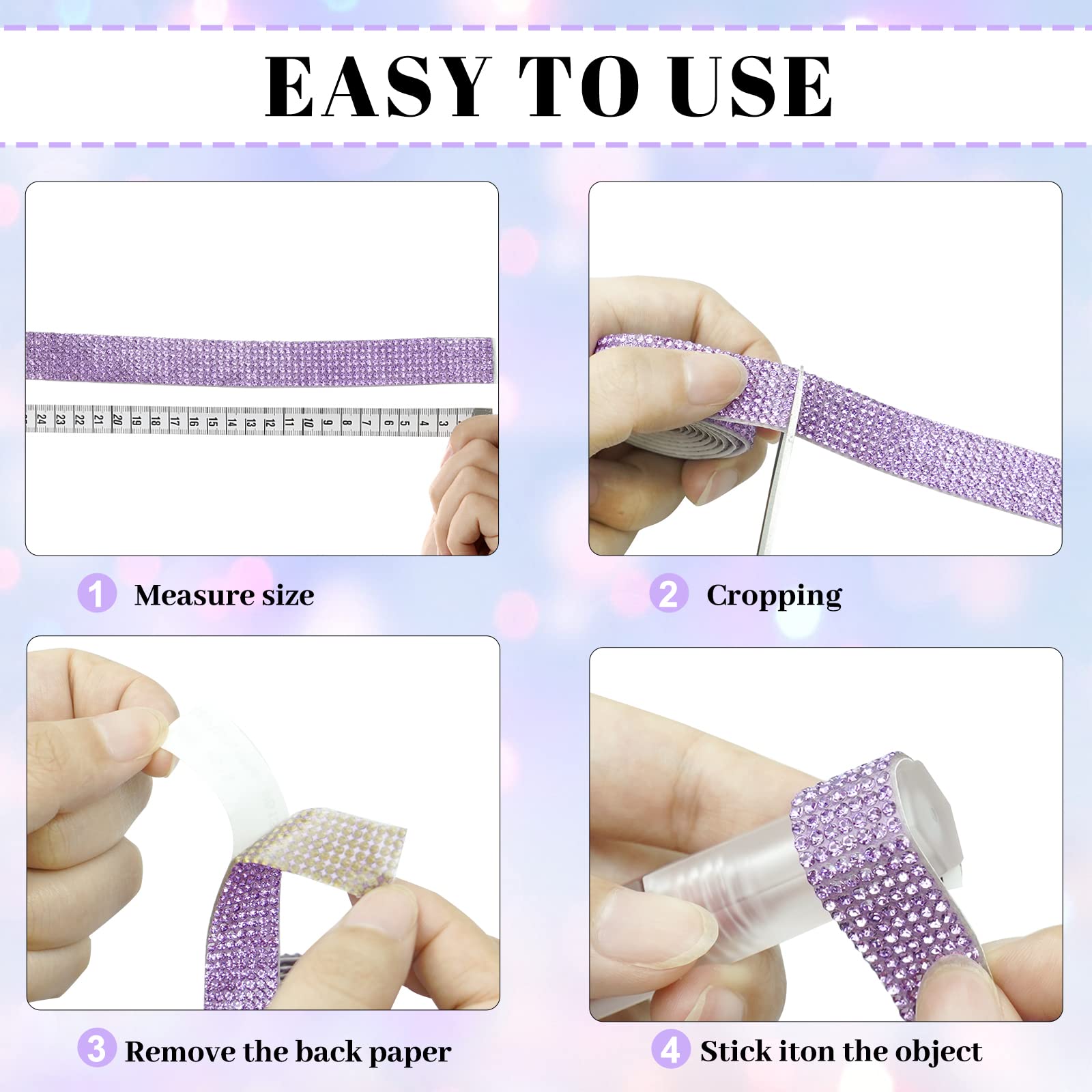 Lot De 900 Strass Ronds Autocollants Pour Loisirs Créatifs (3 , 4 , 5