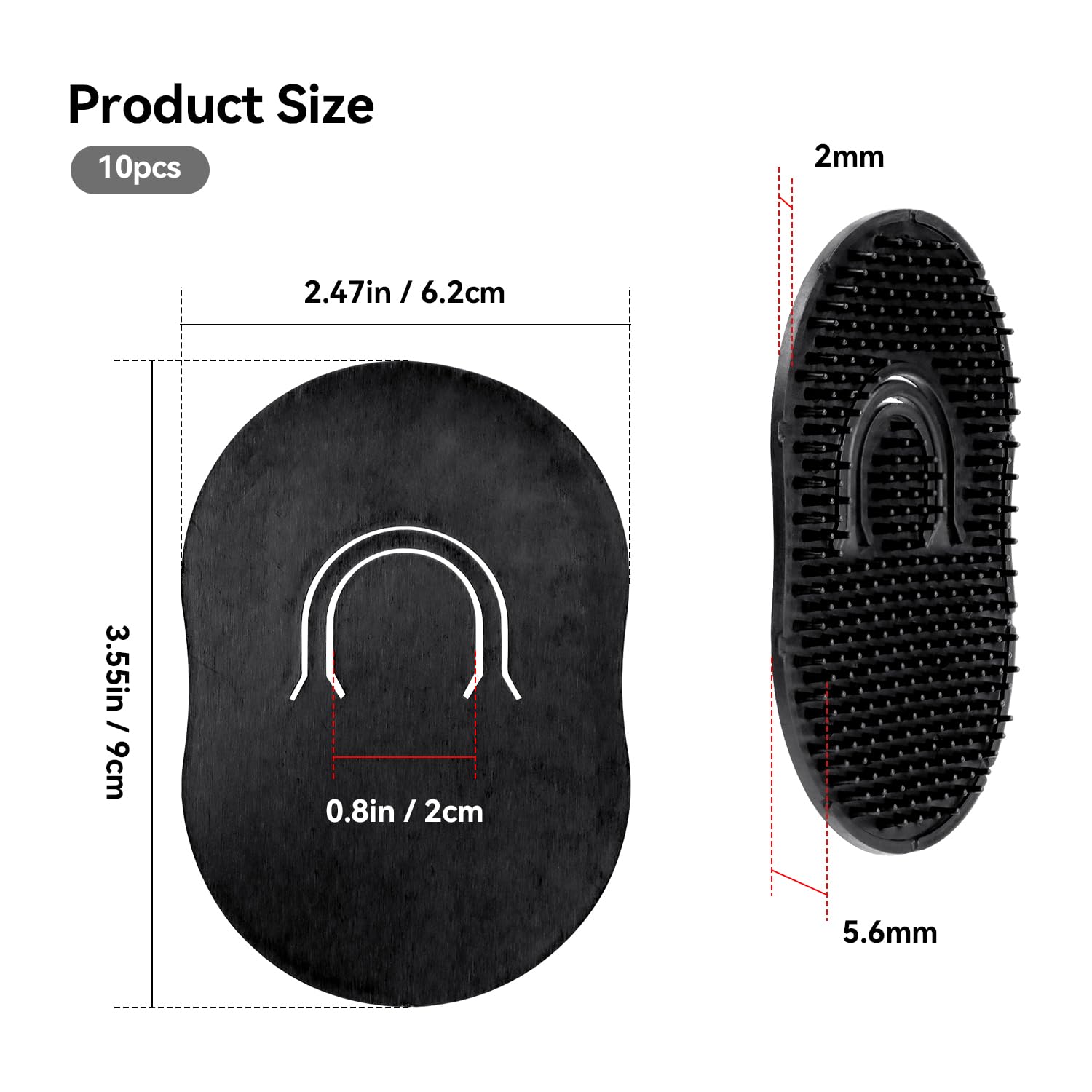 Peines de palma de bolsillo, cepillo masajeador para el cabello, peines de palma para hombres, cepillo de bolsillo negro (10 unidades tipo dedo)