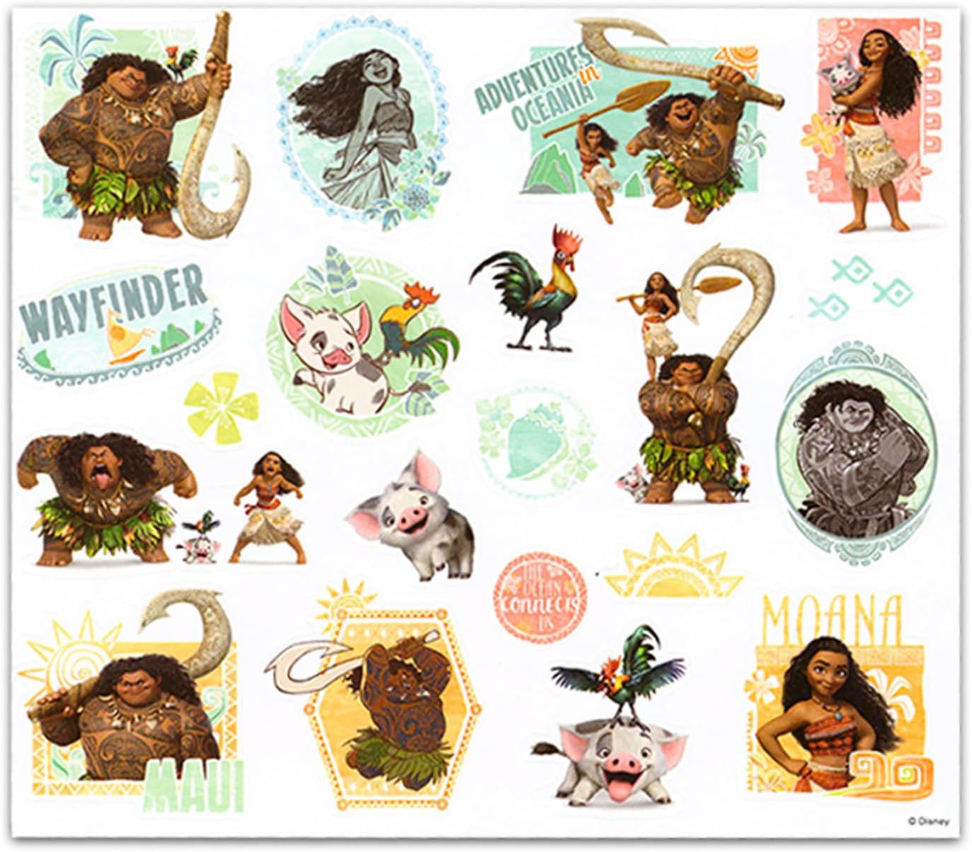 Disney Moana Duffle Bag Set For Kids - Bundle Luggage Carry On Suitcase Bag, Stickers, and More | Moana Travel Activity Set for Girls, Boys