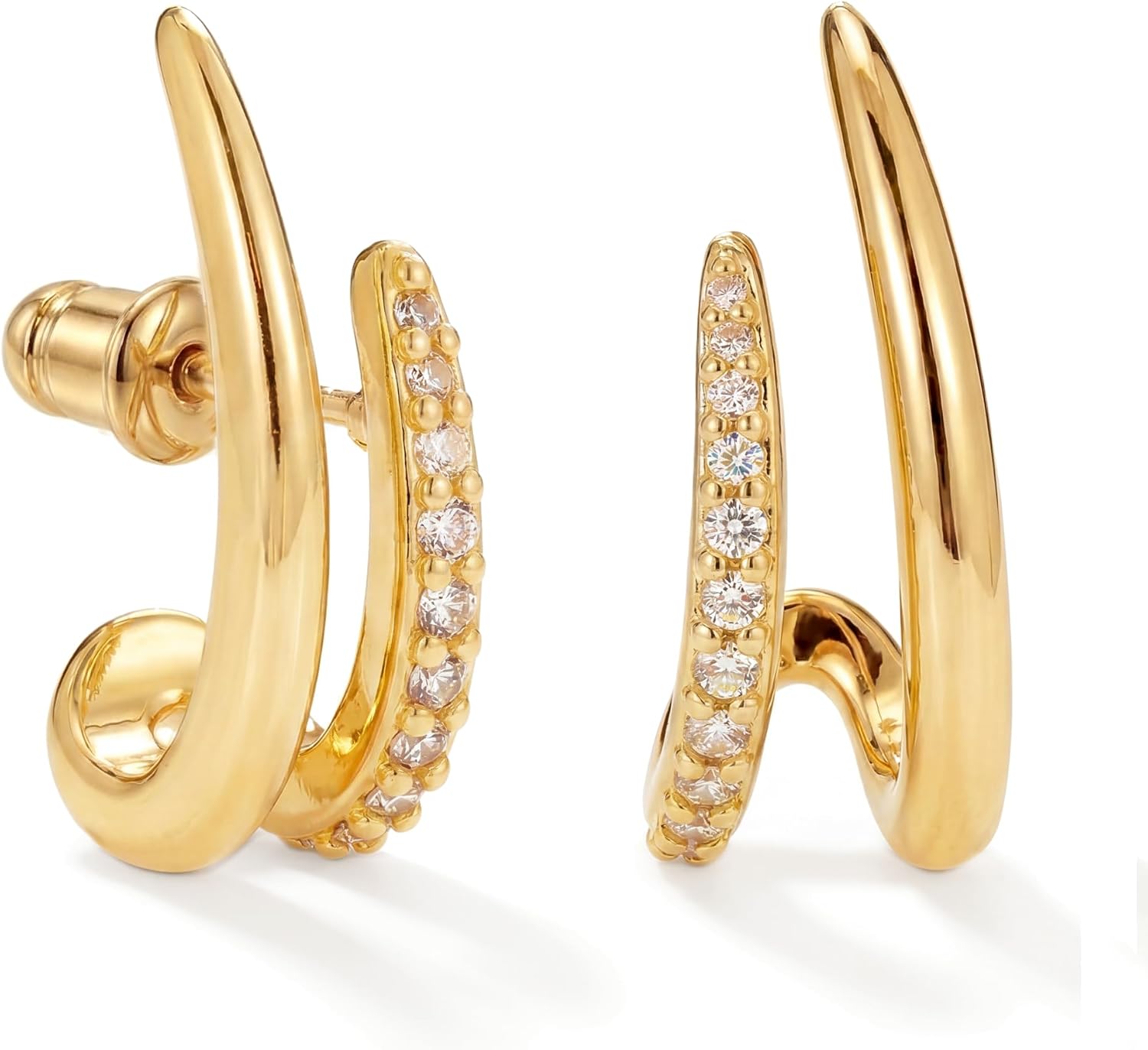 MUMREUES Gold Earrings for Women Trendy 14K Gold Plated Stud Earrings Dainty Minimalist Simple Hypoallergenic Earrings Jewelry Gift for Her