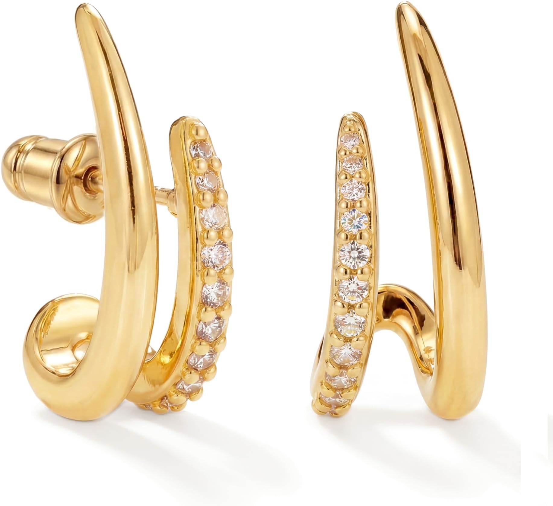 MUMREUES Gold Earrings for Women Trendy 14K Gold Plated Stud Earrings Dainty Minimalist Simple Jewelry Gift for Her
