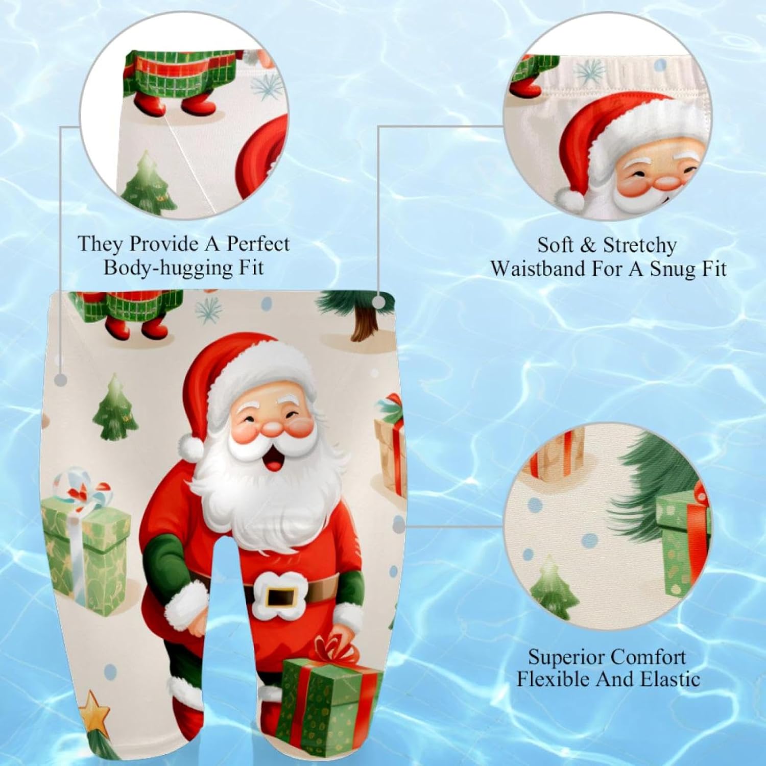 Christmas Elements Jammers for Men, Size S to 3XL Swim Jammer Swimsuit for Practice and Competition Swimming