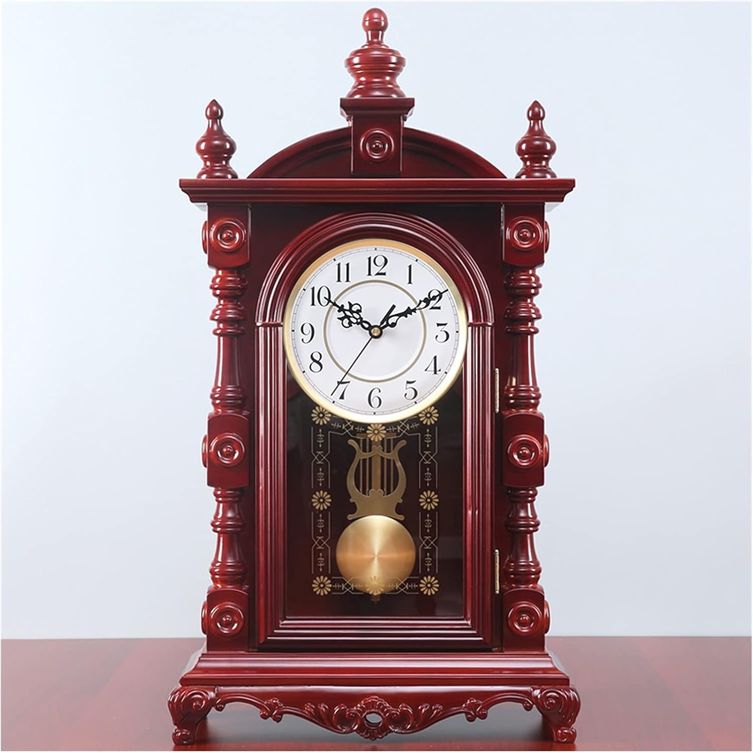 テーブルクロック 卓上時計ヨーロッパ風のレトロな大きい木製の机の