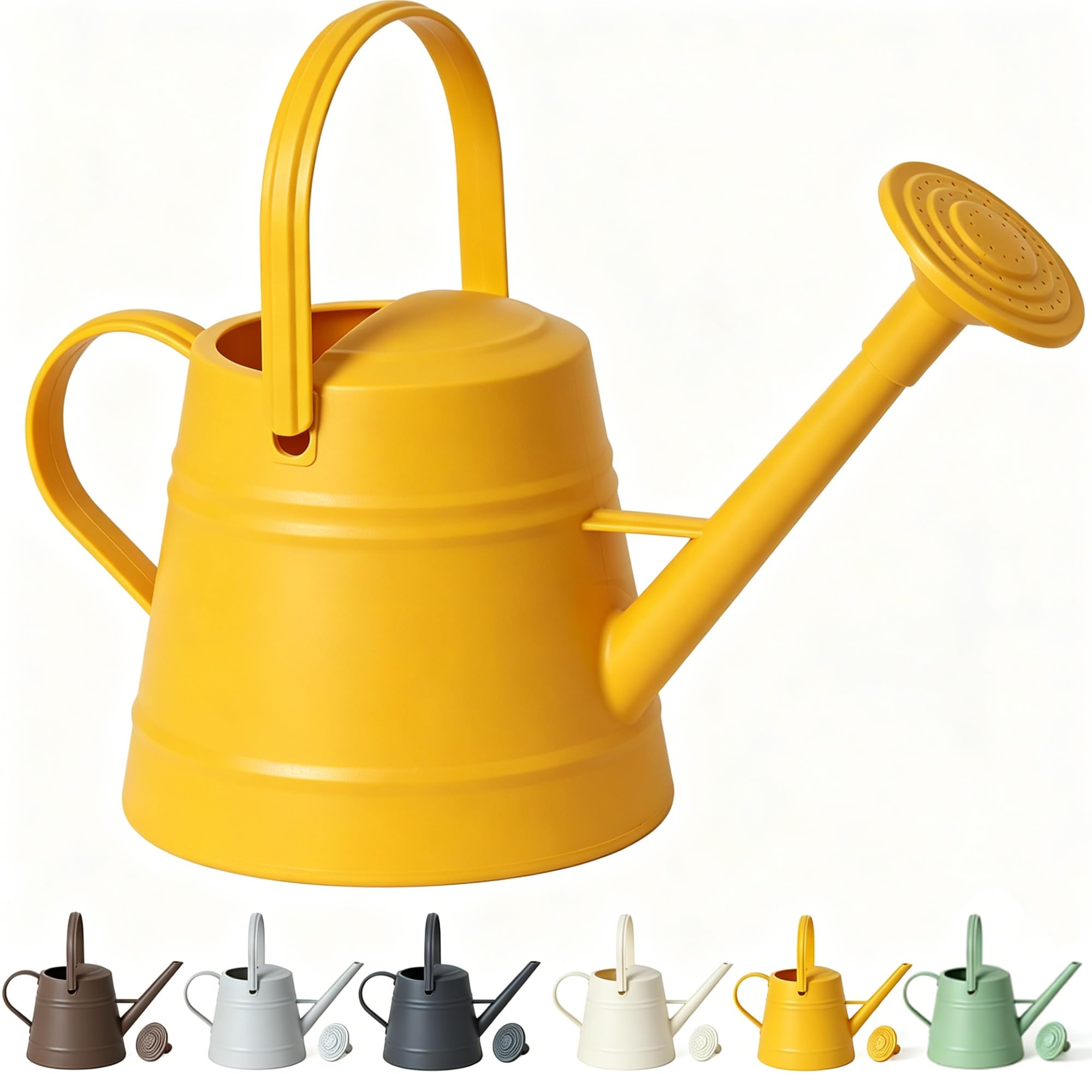 Annaffiatoio per piante da 1 gallone, annaffiatoio per giardinaggio interno ed esterno, con manico ergonomico mobile (giallo)