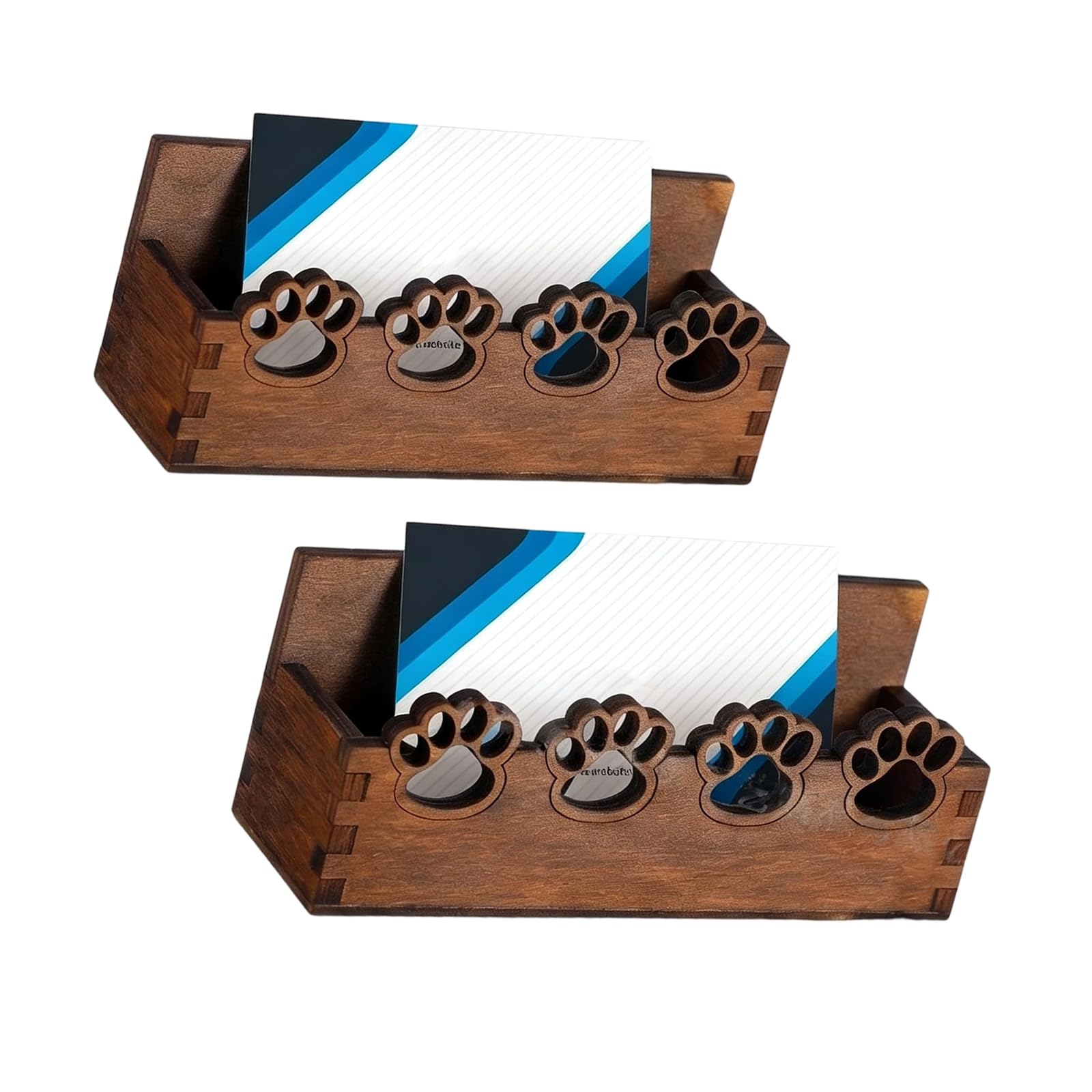 Zbiianxer Desktop Business Card Organizers Wooden Cards Holder Holders Tabletop Cards Stand For Offices Desk Holders Display Stand For Offices