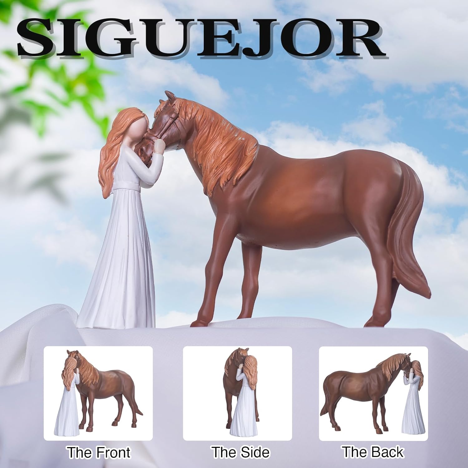 Horse Gifts for Women, Embrace The Horse Hand Painted Resin Sculpture, for Cowgirls and Equestrians
