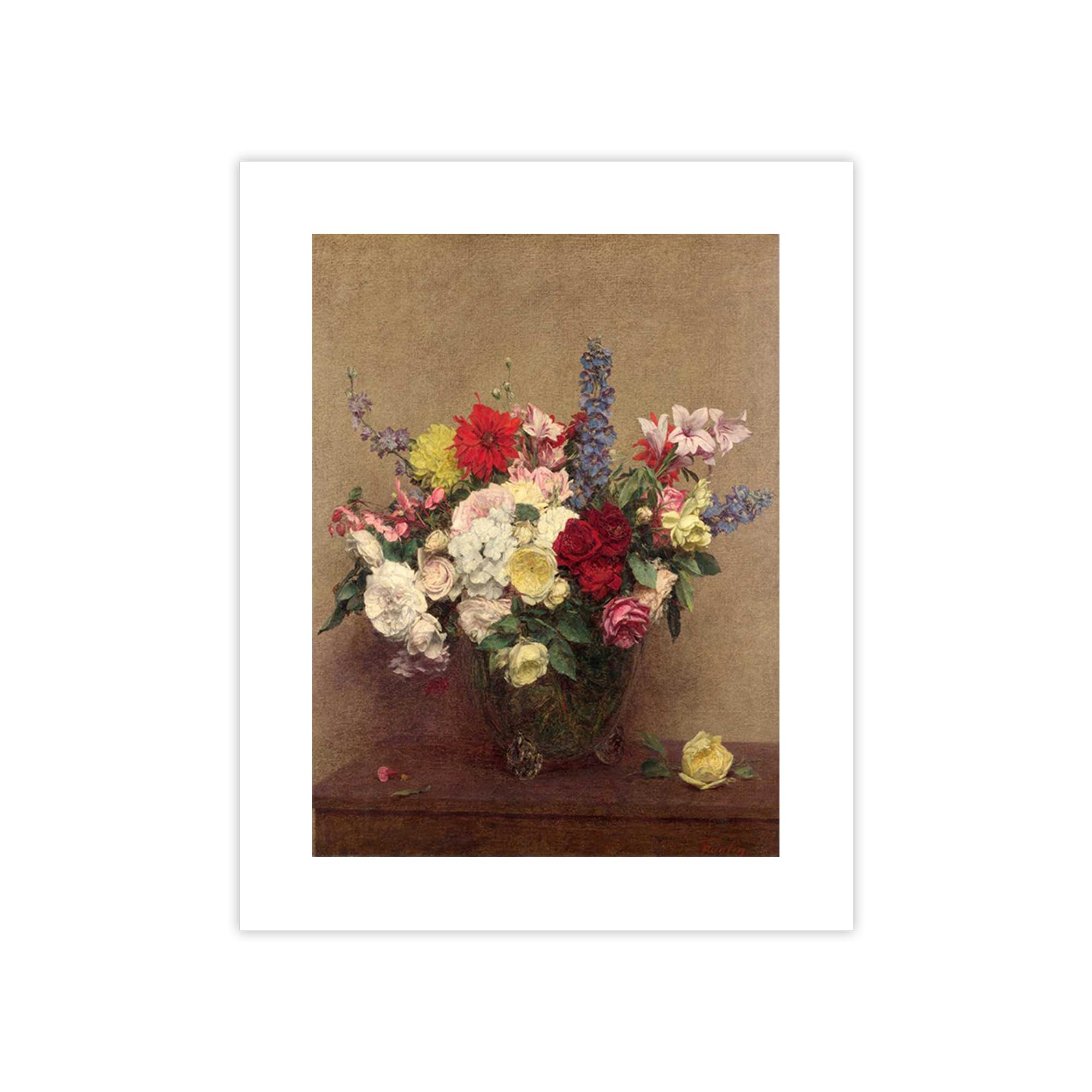 Poster Henri Fantin-Latour The Rosy Wealth of June grand format 100x75 cm pour deco chic