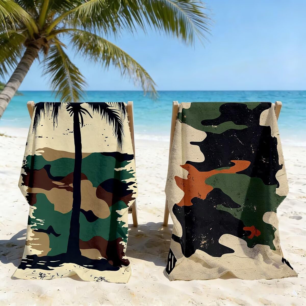 Ręcznik plażowy XXL, 90 x 200 cm, zestaw 2 sztuk, bez piasku, ręcznik plażowy, szybkoschnący, sportowy ręcznik do studia fitness, ręcznik do sauny, duży ręcznik plażowy na plażę (prosty) -4146