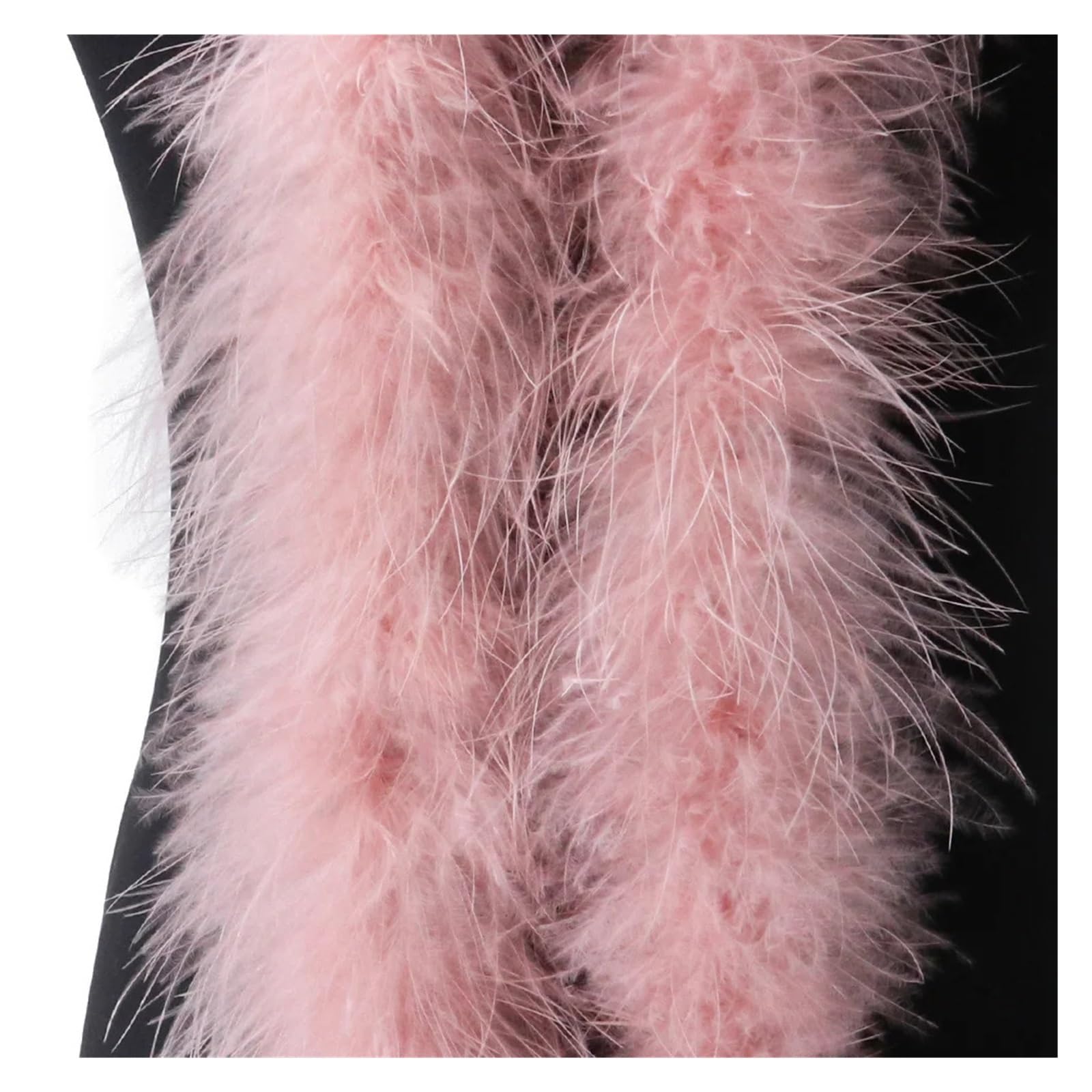 Bunte Federboas 2 Meter Flauschiger Marabou-Truthahnfedern-Boa-Federschal for Hochzeitskleid, dekorative Federn(Black,50g)