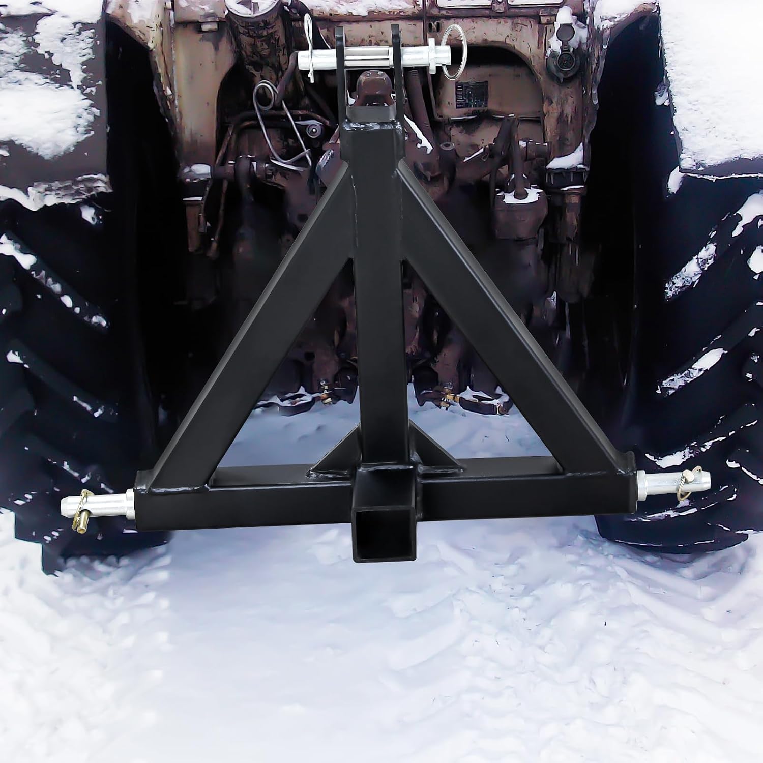 3 Point Trailer Hitch with 2" Receiver - Category 1 Tractor Quick Hitch Adapter for Tractor Accessories, Kubota, Mahindra, Ford, Yanmar, John Deere, Massey Ferguson Cat