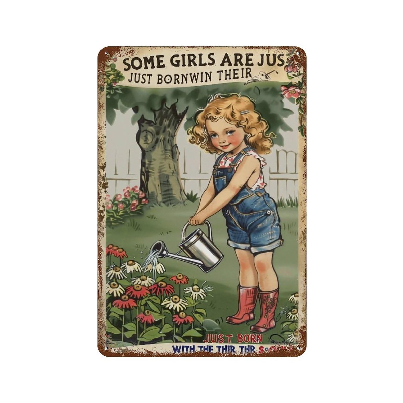 YHGERTKU Some Girls Are Born With Garden In Their Souls 03 Wall Art Retro Iron Vintage Metal Tin Sign Poster Modern Decor for Living Rooms Gift 30x20cm