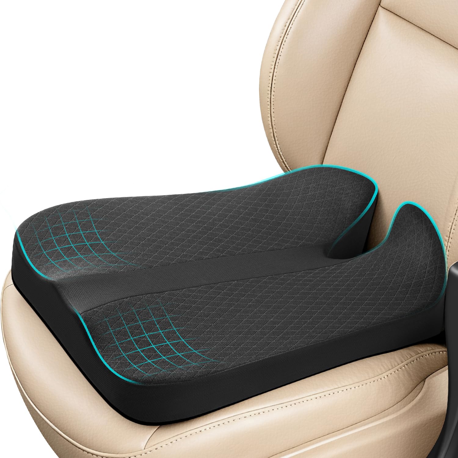 anzhixiu Elevating Car Seat Cushion for Broader View, Seat Cushion for Car Reduces Lower Back Pressure& Support Spine, Truck Seat Cushion for Long Trip