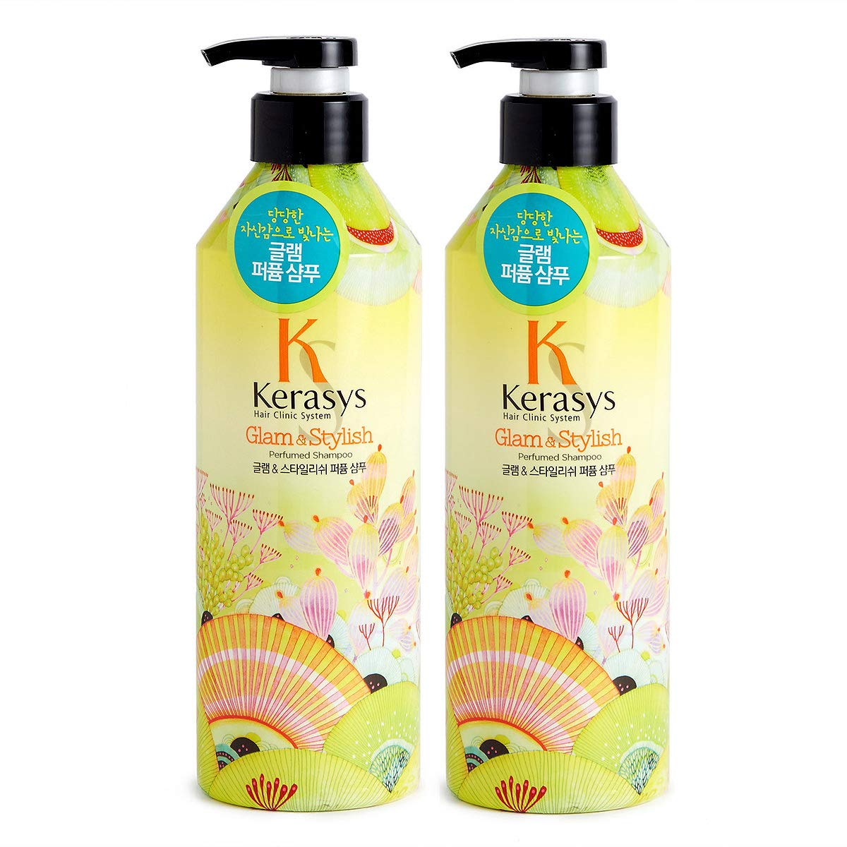 Kerasys Glam & Stylish Perfumed Shampoo 600ml and Conditioner 600ml Set (2 Shampoo)