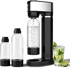 Máquina De Água Com Gás Para Casa, Máquina De Refrigerante A Vapor Com 2 Garrafas Livres De Bpa (1L + 0,5L), Máquina De Água Carbonatada E Bebidas Efervescentes, Compatível Com Cilindro