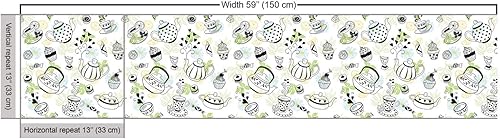 Vista 424 de Ambesonne Tela beige de The Yard, ilustración contemporánea de animales marinos en estilo retro, arte de caballito de mar de cangrejo de pulpo, tela