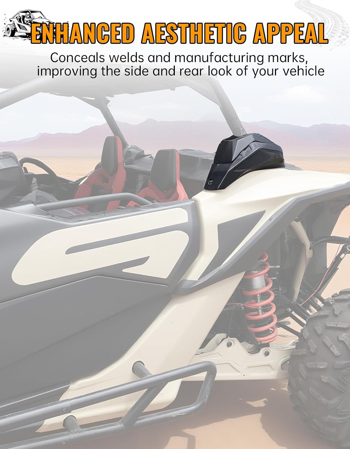 X3 Rear Cage Trim Cover for Can-Am Maverick X3 / X3 Max 2017-2025, C Pillar Protection Shield Guard Plates for UTV Accessories (2PCS, Replaces OEM 705010335, 705010336)