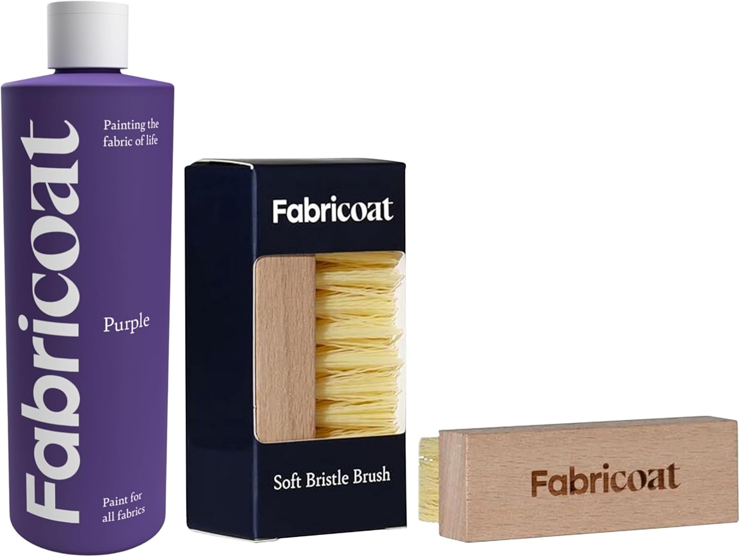 Fabricoat - Fabric Paint for Furniture 500ml (Purple) + Soft Bristle Brush | Deep Cleans & Easily Lifts Dirt from Fabric and Upholstery | Restore or Change the Color of Couches, Chairs, Upholstery