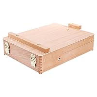 Vista 5 de DEAYOU Wood Tabletop Easel Storage Box, Beechwood Portable Sketchbox for Painting, Adjustable Wooden Desktop Drawing Easel Case for Art Supplies