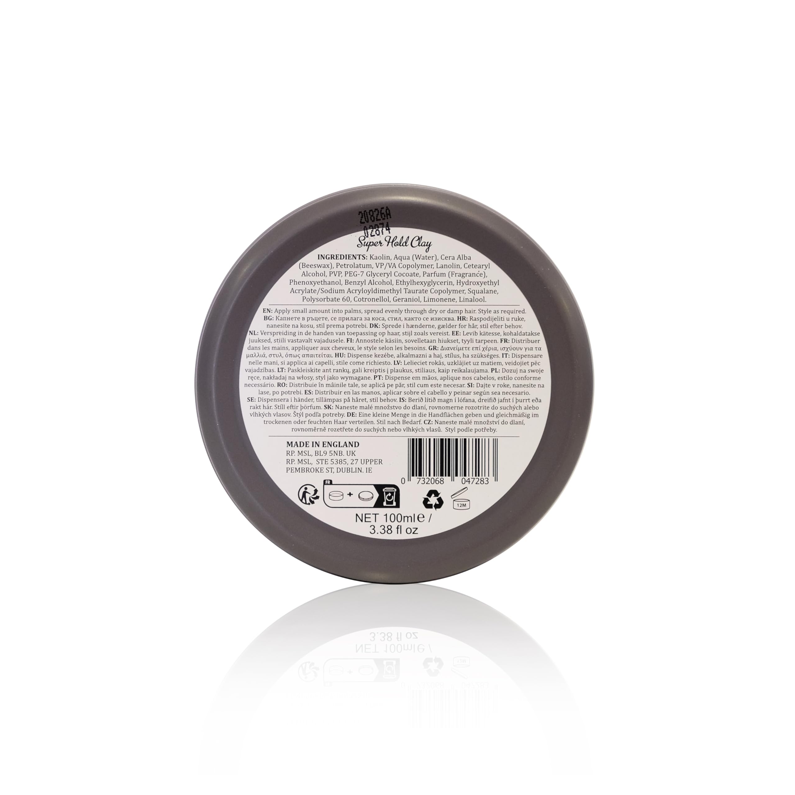 Dapper Dan Ultra Matte Super Hold Hair Clay dla mężczyzn, mocna glinka stylizacyjna, ultra matowe wykończenie, tekstura i definicja, na bazie wody, wanilia i malina, 100ml x 2 opakowanie