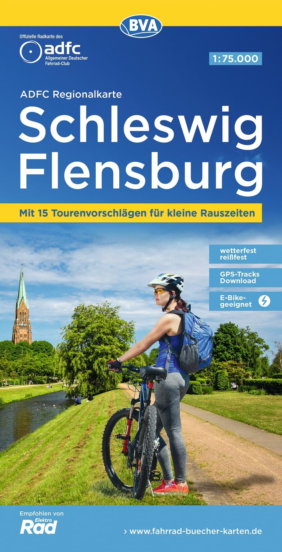 BVA ADFC Regionalkarte Schleswig Flensburg 1:75.000: mit Tagestourenvorschlägen, reiß- und wetterfest, E-Bike-geeignet, GPS-Tracks Download