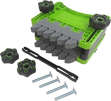 BOW Products FeatherDUO FP3 - Featherboard for Table Saws, Router Tables and Band Saws - Stackable Feather Board with EVA Feathers for Taller Material Feeds - Woodworking Tools and Safety Accessories